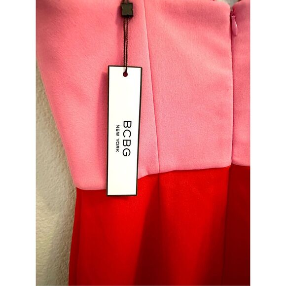 NWT BCBG bold color block strapless mini dress  Size XS - Picture 6 of 10